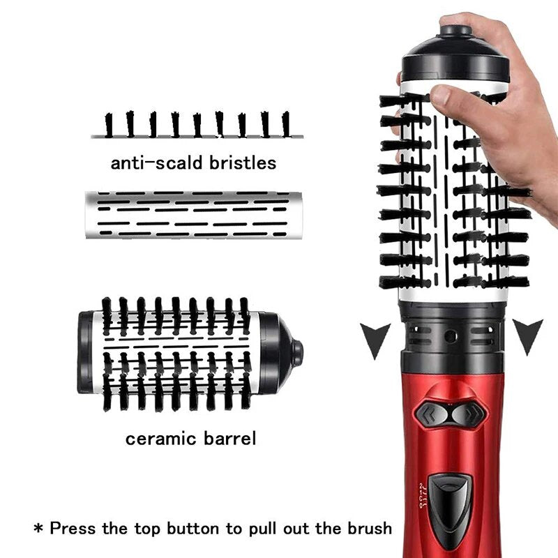 2-in-1 Rotating Hair Dryer Brush-Hair Straighteners Brush-Hot Air Brush