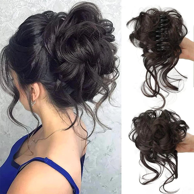 Curly Hair Bun Piece Synthetic Wig-Messy Bun Hair Piece